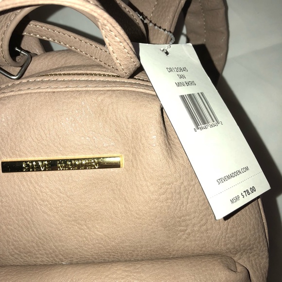 Steve Madden Mini Backpack Purse Nude Tan Blush - Picture 6 of 7